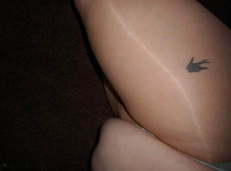 Fat amateur Valgasmic Exposed models sheer pantyhose over top of her underwear
