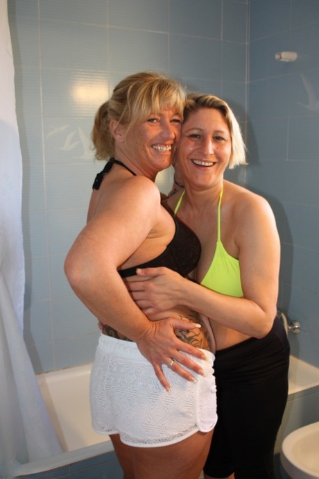 Overweight German women engage in lesbian sex before pleasuring a dick