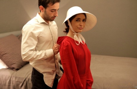 Young brunette Jane Wilde sports a creampie after applying for handmaid job