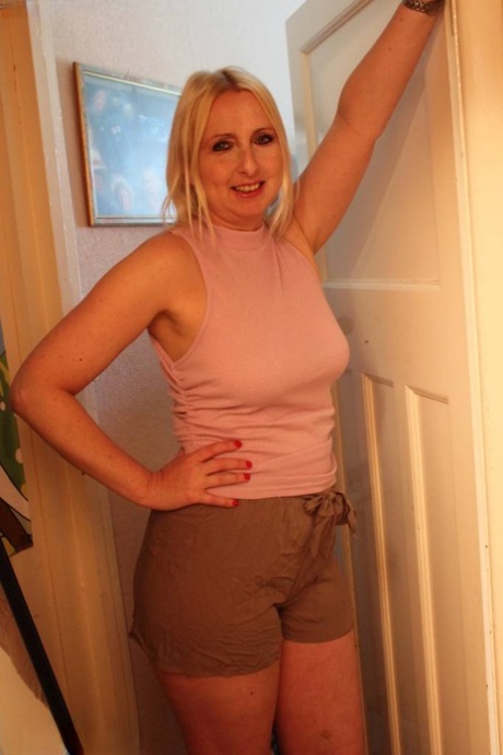 Blonde British woman Tracey Lain has POV sex in black suede boots