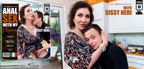 Brunette cougar Sissy Neri has ass to mouth sex with her toy boy