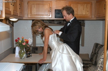 Gold digger bride Shayla LaVeaux makes a bad catch but fucks the pauper anyway
