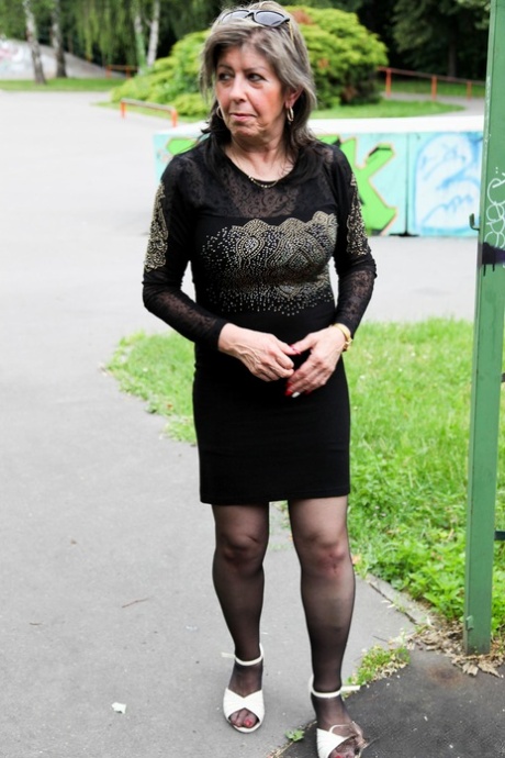 Naughty granny enjoys hardcore groupsex with young basketball players