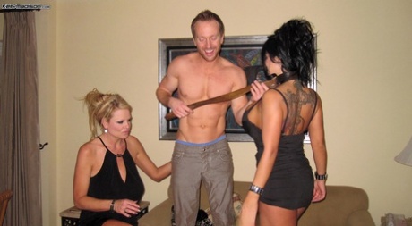 Hot Latina Sienna West and blonde MILF Kelly Madison enjoy one stiff boner