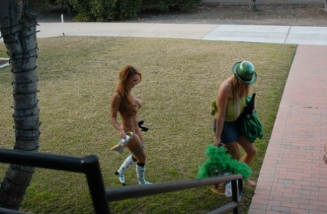 Two classy MILFs Janet Mason and Kelly Madison stripping their dresses
