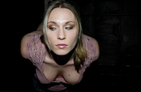 Blonde pornstar Grae gets her big tits exposed, gets bound and punished