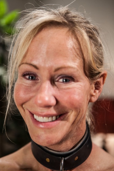 Submissive MILF Simone Sonay gets caned and brutally toyed in rope bondage