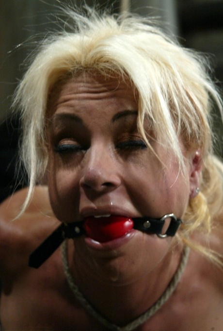 Busty MILF Stacy Burke getting hogtied and her pussy toyed in BDSM action