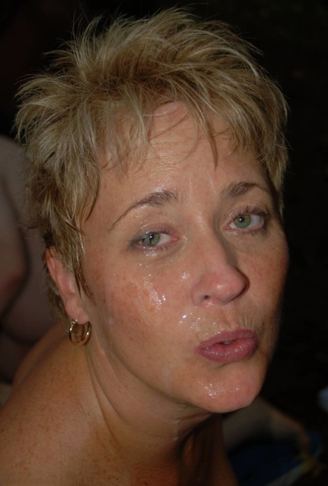 Kinky matures with big juggs get a facial after a hardcore gangbang