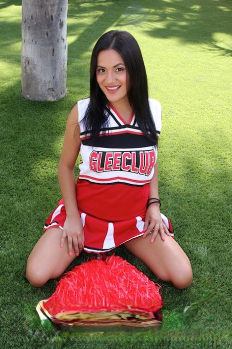 Sexy cheerleader Selma Sins enjoys some doggystyle sex after a pussy licking