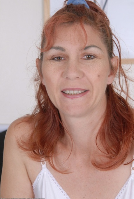 Kinky mature amateur Norma unveils her big tits and masturbates