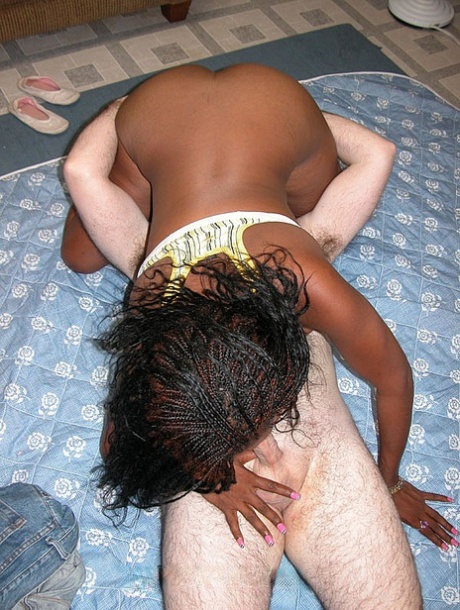Ebony wife Honey gets her twat licked out & fucked by a white nerd